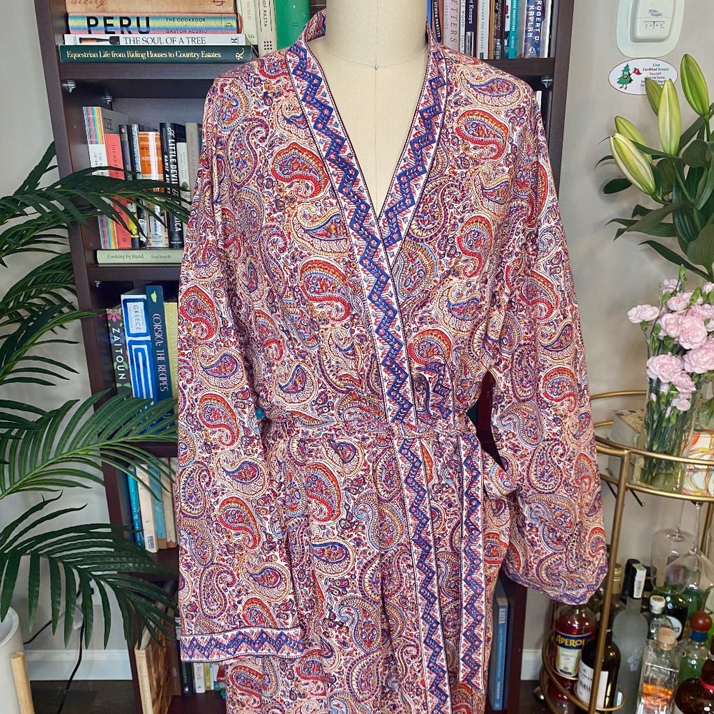 Simrane Paris Robe Kimono Court One Size Jeanne Damas Anokhi Paisley
